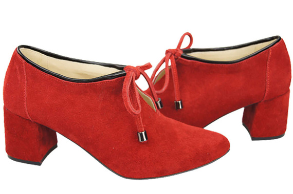 Damenschuhe Rote Schuhe, natürliches Veloursleder 183 ElitaBut