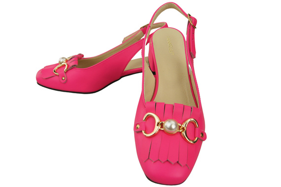 Damenschuhe Neon Rosa Sandalen mit Fransen verziert Naturleder 208 ElitaBut
