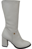 Damen-Halbstiefel, Naturleder, Weiß 189 ElitaBut