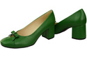 Damen Pumps mit Schleife Grün Naturleder und niedrigem Absatz 203 ElitaBut