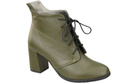 Winter-Schnürstiefel für Damen, Naturleder, Olive 174, von ElitaBut