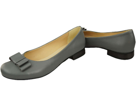 Damen Ballerinas, Naturleder, Grau 702 ElitaBut