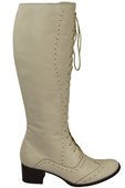 Damenschuhe Schnürstiefel, Naturleder, Beige 595 ElitaBut