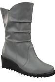 Schuhe Damen-Keilstiefel Winter, Naturleder, Grau 140 ElitaBut