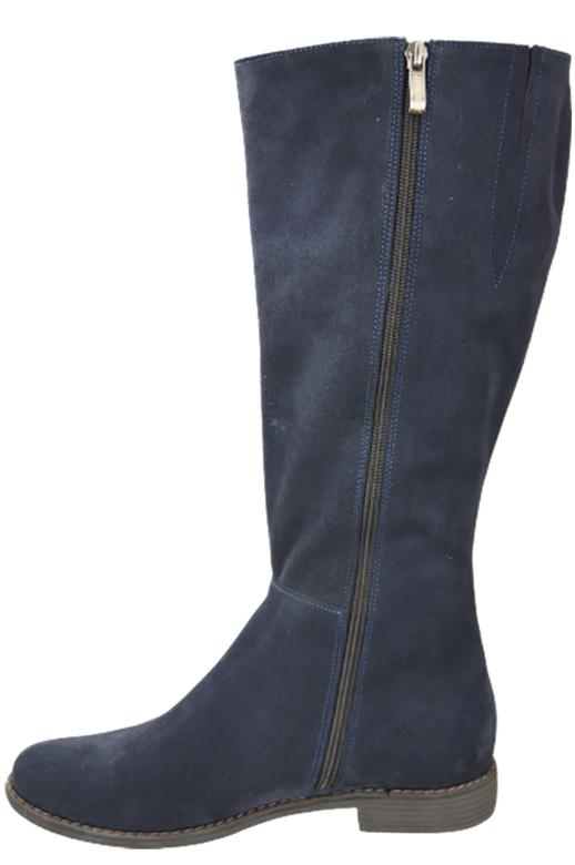 Schuhe Damenstiefel, Naturleder, Velours 153, Marineblau ElitaBut