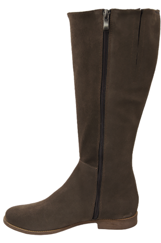 Schuhe Damenstiefel, Naturleder, Velour 153, Braun ElitaBut