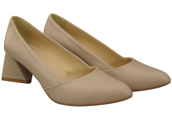 Damen Pumps Cappuccino Blass Echtleder Spitz Zehen Absatz ElitaBut 221