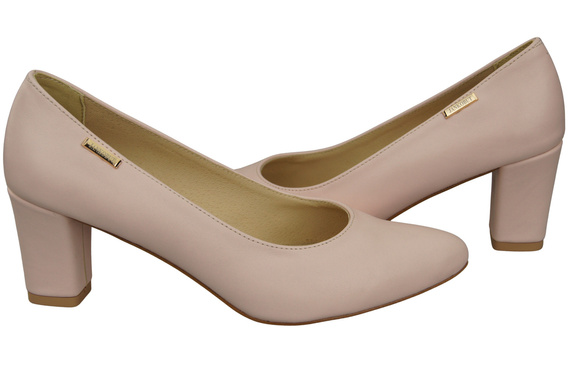 Klassische Glatt Damen Puderrosa Naturleder Schuhe 213 ElitaBut