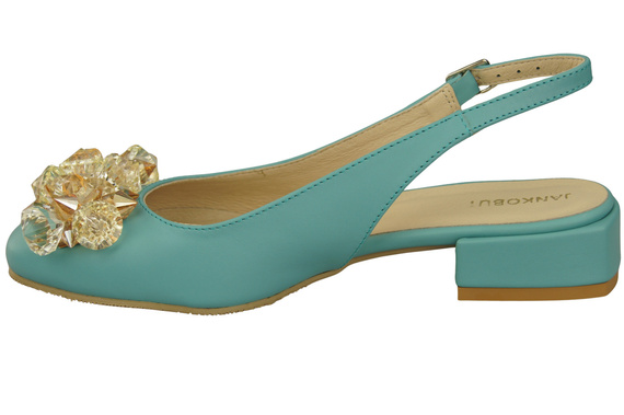 Damen Schuhe Türkis Sandalen mit Kristallen Naturleder 215 ElitaBut