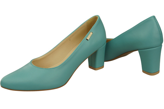 Klassische Glatt Damen Türkis Naturleder Schuhe 213 ElitaBut