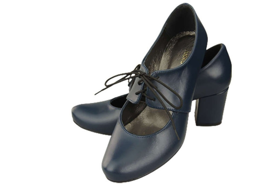 Schuhe Damenschuhe, Naturleder, Marineblau 161 ElitaBut