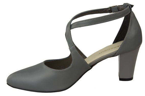 Damenschuhe Sandalen Niedriger Absatz Graues Naturleder 102 ElitaBut