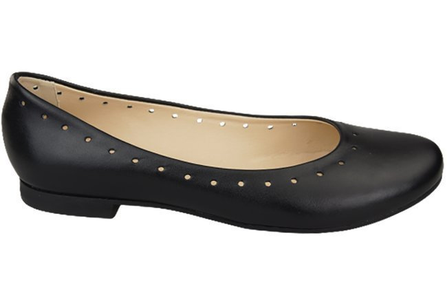 Damenschuhe Bequeme Ballerinas, Naturleder, Schwarz 162 ElitaBut