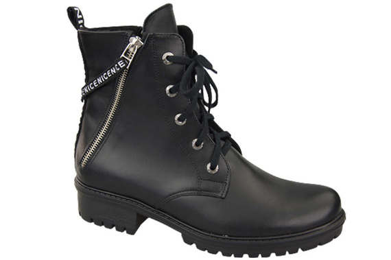 Schuhe Damenstiefeletten mit der Aufschrift NICE, Naturleder, Schwarz 173 L ElitaBut