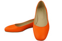Flache Frauen Schuhe Orange Dekorative Ferse Naturleder 209 ElitaBut