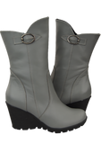 Damen-Keilstiefel, Naturleder, Grau 750 ElitaBut