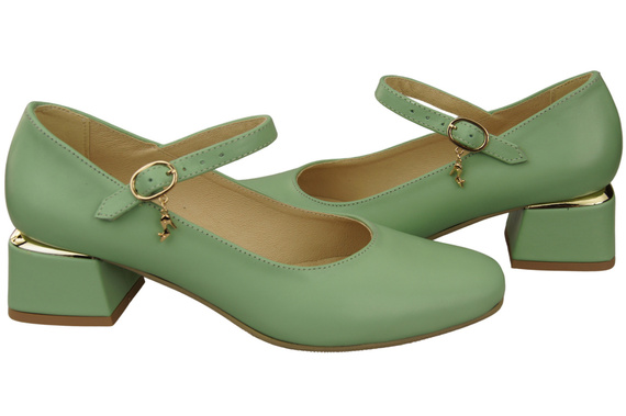 Damenschuhe Minze Riemchenpumps Naturleder 202 ElitaBut