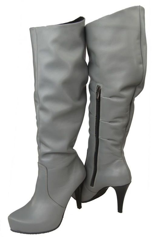 Schuhe Damenstiefel Plateau Naturleder Grau 120 ElitaBut