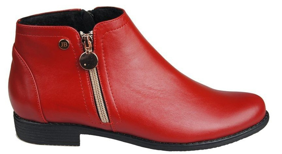 Damenschuhe Damenstiefel Warmes Naturleder Rot 872 von Elitabut