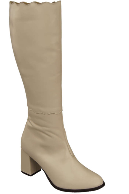 Klassische Damenstiefel, Naturleder, Beige 176 ElitaBut
