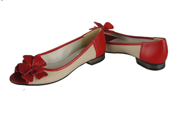 Damen Ballerinas Naturleder Rot 710 ElitaBut