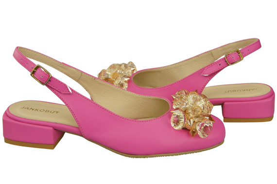 Damen Schuhe Fuchsie Sandalen mit Kristallen Naturleder 215 ElitaBut