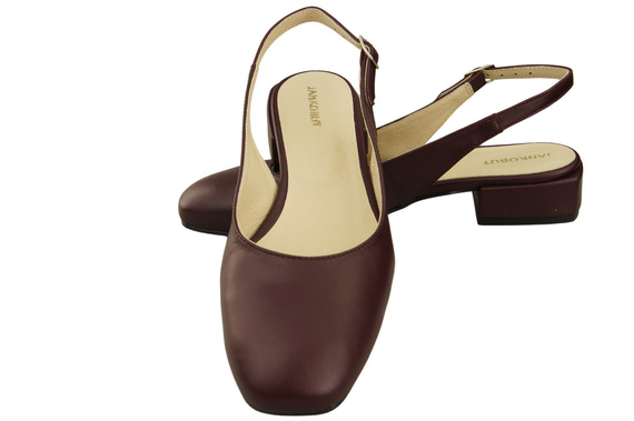 Damen Schuhe Sandalen Burgund Flacher Absatz Naturleder 206 ElitaBut