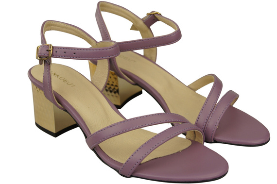 Damenschuhe Lila Naturleder 197 Sandalen, die den Fuß sinnlich enthüllen ElitaBut