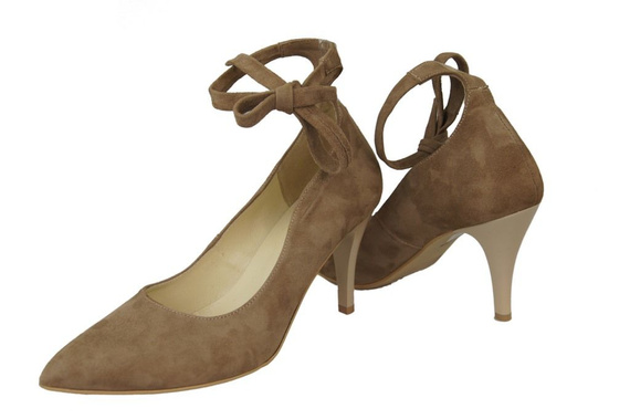 Damenschuhe Pumps, natürliches Wildleder, Cappuccino 983 ElitaBut