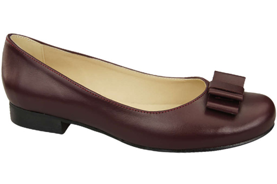Ballerina-Schuhe für Damen, Naturleder, Burgunderrot 702 ElitaBut