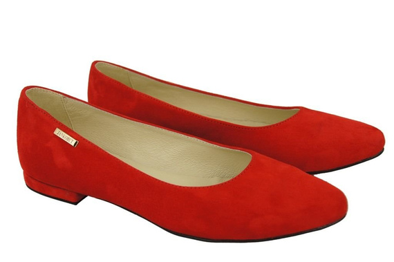 Damenschuhe Ballerinas Rot, Naturleder, Wildleder 131 ElitaBut