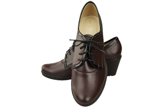 Damenschuhe mit Keilabsatz, Naturleder, Schokolade 181 ElitaBut