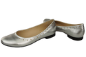 Damenschuhe Bequeme Ballerinas, Naturleder, Silber 162 ElitaBut
