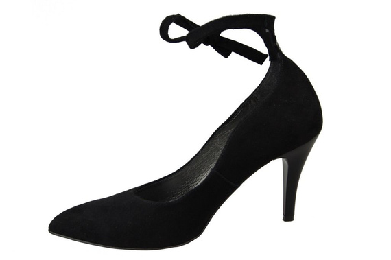 Damenschuhe Pumps, natürliches Wildleder, Schwarz 983 ElitaBut