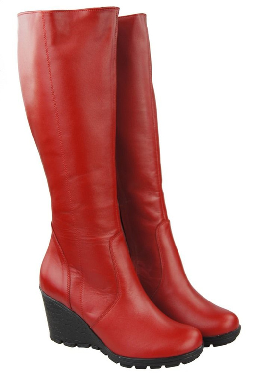 Footwear Damen-Keilstiefel, Naturleder, Rot 745 ElitaBut