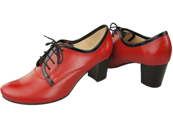 Schuhe Damenschuhe, Schnürschuhe, Naturleder, Rot 758 ElitaBut