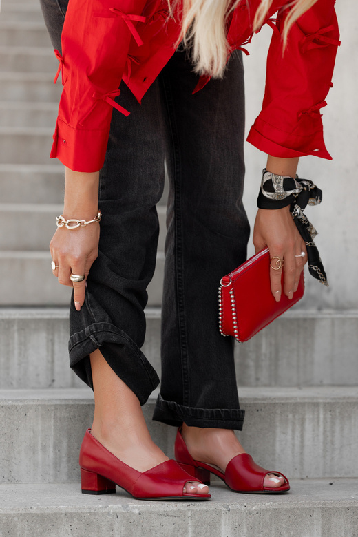 Damenschuhe Sandalen Rot Naturleder 147 ElitaBut