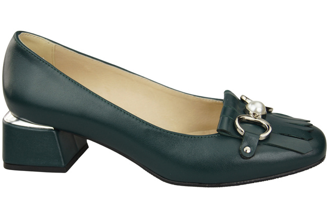 Damenschuhe Pumps verziert mit Malachitfransen Naturleder 195 ElitaBut