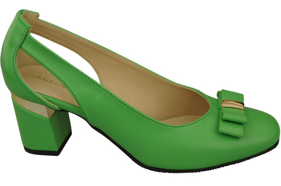 Schuhe Damen Lime Pumps aus Naturleder mit dekorativem Absatz 199 ElitaBut