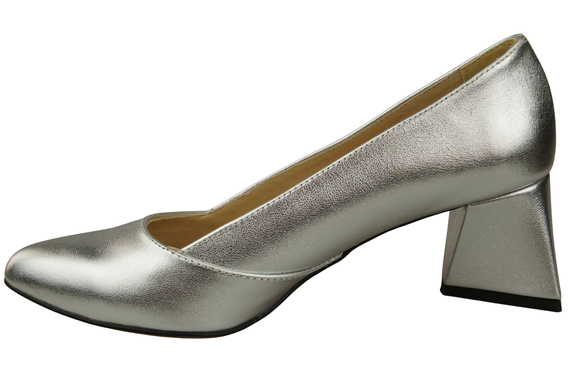 Damen Pumps Silber Echtleder Spitz Zehen Absatz ElitaBut 221