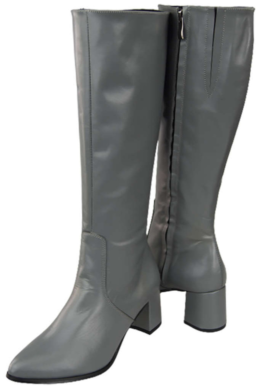 Klassische Damenstiefel, Naturleder, Grau 175 ElitaBut