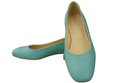 Bequeme Frauen Schuhe Türkis Flats Natural Leder 204 ElitaBut