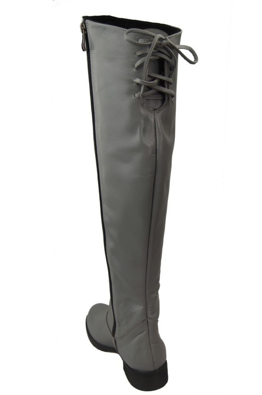 Schuhe Damenstiefel Stiefel Overknee-Stiefel Naturleder Grau 121 ElitaBut