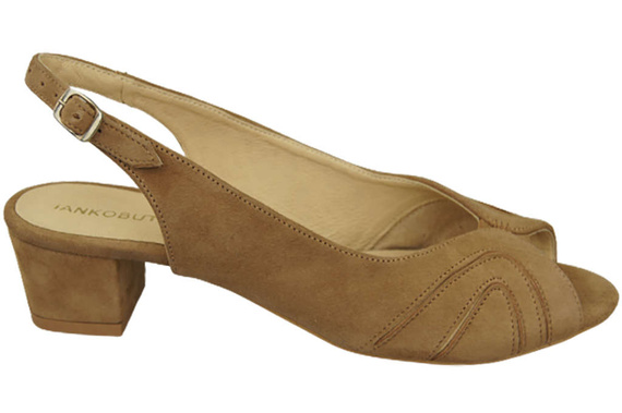 Damenschuhe Sandalen, natürliches Wildleder, Olive 991 ElitaBut