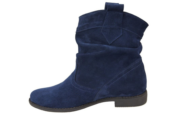 Schuhe Damen-Stiefeletten Frühling/Herbst Naturveloursleder Marineblau 117 L ElitaBut