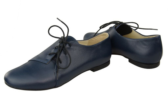 Damen-Ballerinas Marineblaues Naturleder 110 ElitaBut
