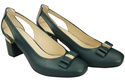 Schuhe Damen Malachit Pumps aus Naturleder mit dekorativem Absatz 199 ElitaBut