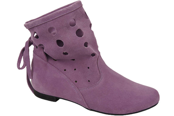 Schuhe Damen-Stiefeletten, natürliches Veloursleder, Lila 160 ElitaBut