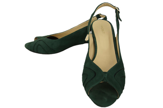 Damenschuhe Sandalen, natürliches Wildleder, Grün 991 ElitaBut