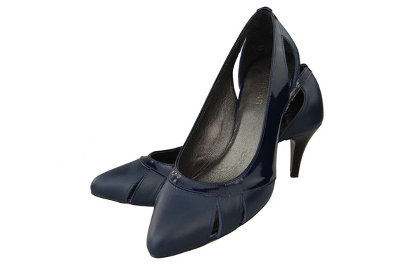 Damenschuhe Pumps Marineblau, Naturleder 995 ElitaBut